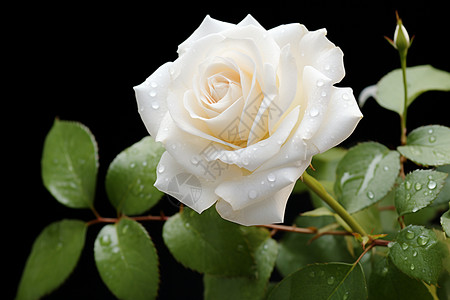露珠玫瑰白玫瑰的清晨露珠背景