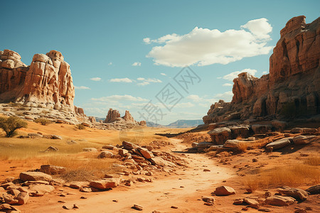 风蚀岩沙漠背景图片