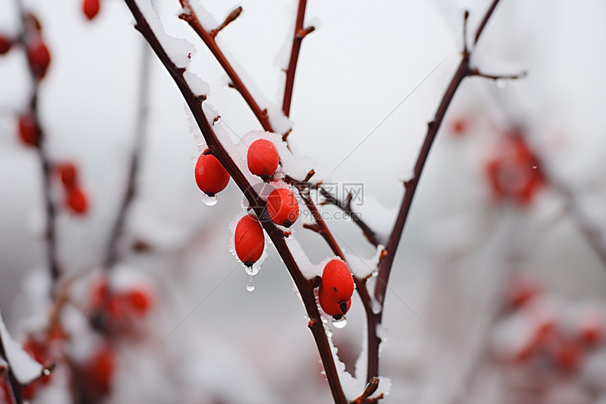 冬季树枝上的浆果图片