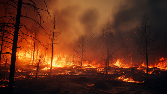 森林中的火灾高清图片