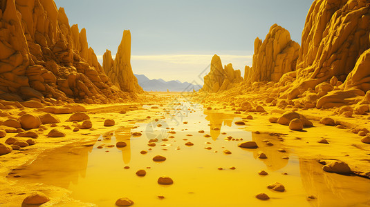 沙漠中的水域图片
