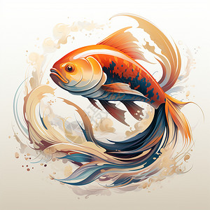 设计的鱼类标志背景图片