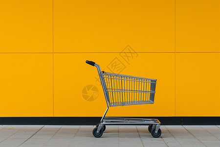 极简主义的超市购物车背景图片