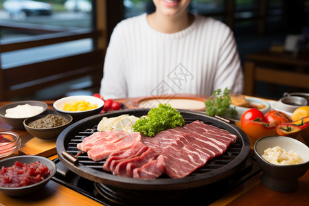 美味的日式烤肉图片