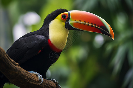 栖息在热带雨林中的巨嘴鸟图片