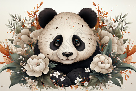 神奇熊猫边框模板背景图片