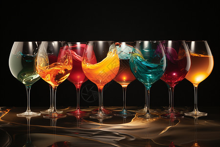 玻璃风格的艺术品红酒杯图片