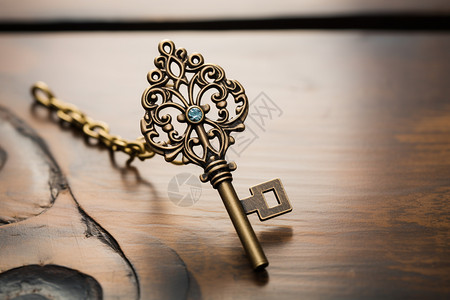 吊坠也可以幸福复古风格的金属爱心钥匙链背景
