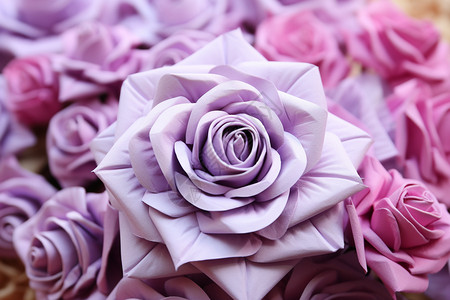 3D剪纸风立体花朵图片