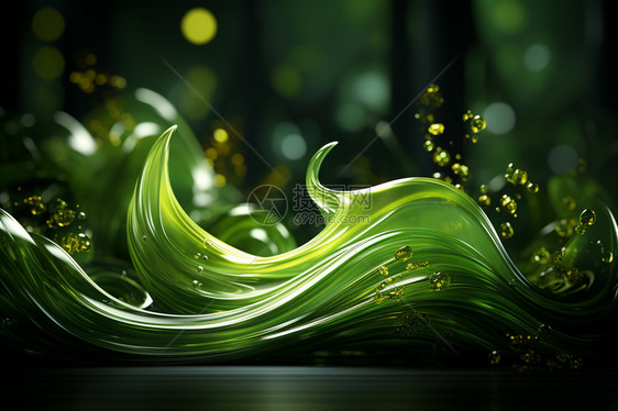 创意艺术美感绿色波浪图片