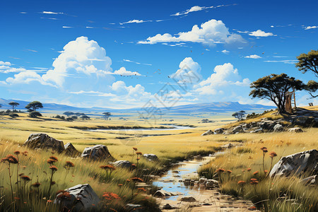 恬静的内蒙古草原图片