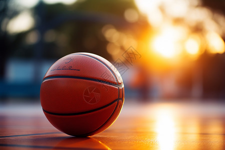 日落下的篮球场图片