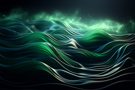 抽象绿色波浪图片