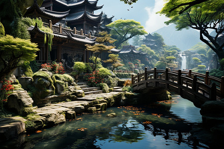 中国风古典园林建筑景观图片