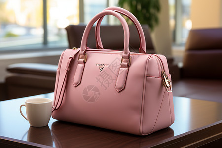时尚精致粉色手提包背景图片