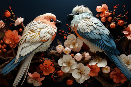 鸟语花香的绣品图片