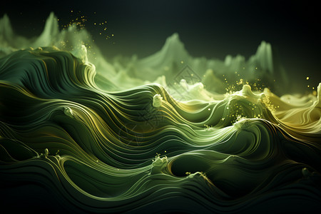 沉浸式绿色海洋背景图片