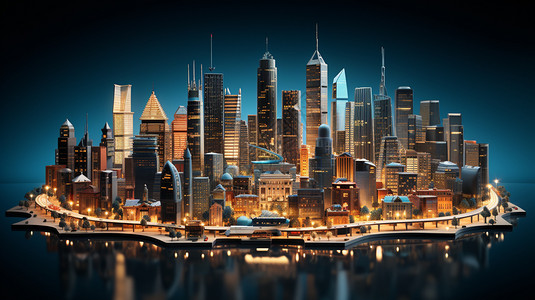 城市建筑三维模型图片
