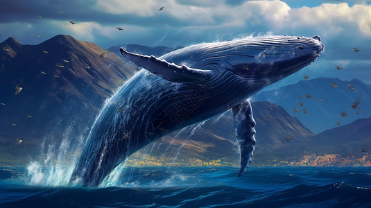 未来科幻鲸鱼星空美丽图片