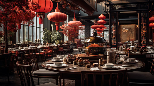 高档的中式餐厅图片