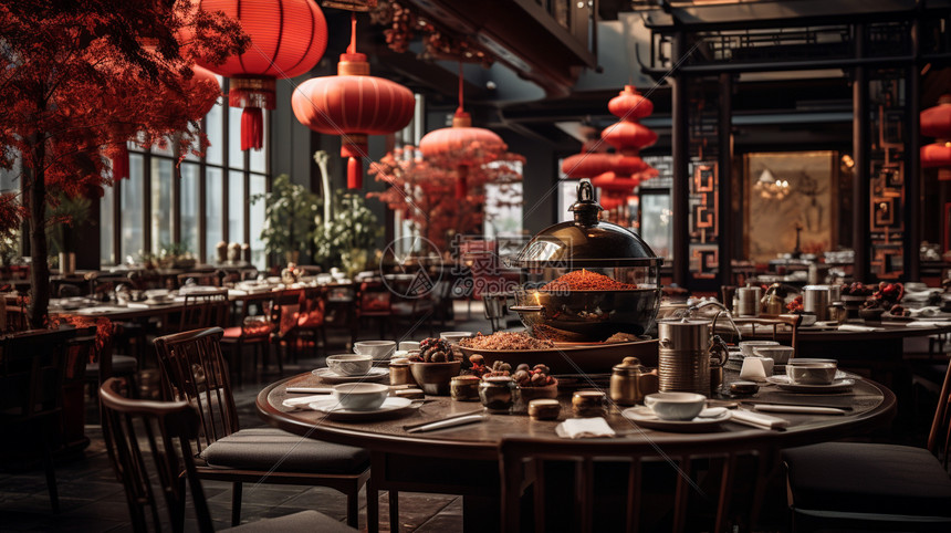 高档的中式餐厅图片