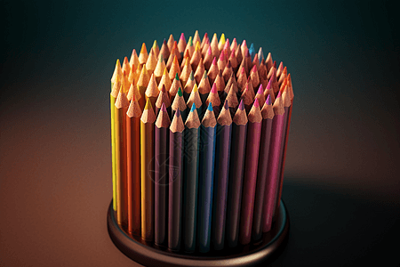 五颜六色的彩色铅笔图片