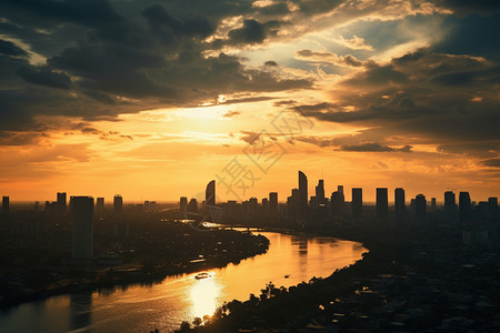 日落下的大都市图片