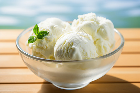 美味的冰淇淋球背景图片