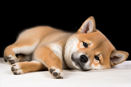 疲倦的秋田犬图片