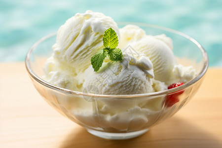 凉爽奶油冰淇淋图片