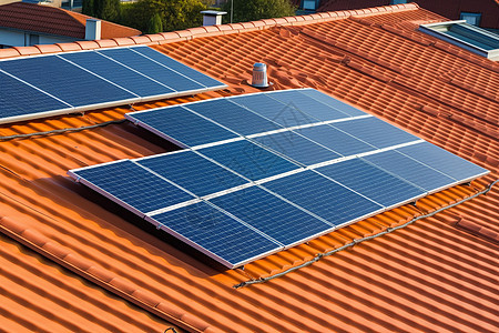 太阳能装置在屋顶图片