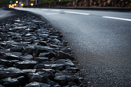 一条粗糙的石头道路图片