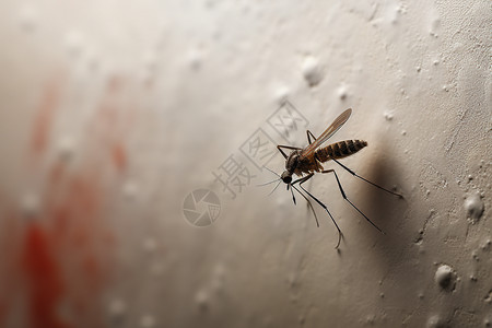 粗糙墙壁上的蚊子高清图片