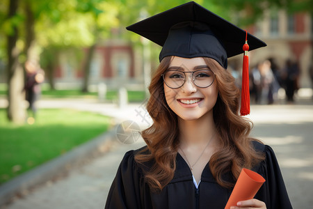 参加毕业典礼的女大学生图片