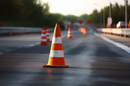 道路上的路障背景图片