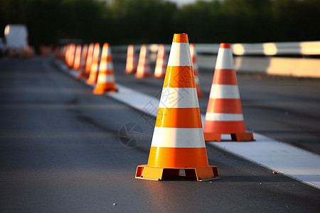 警示修复中的道路工地背景