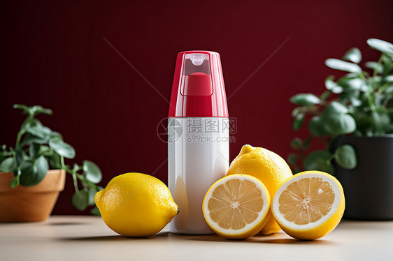 一瓶香喷喷的柠檬清新味空气清新剂图片