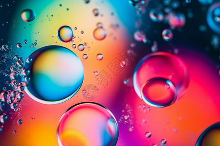 彩虹色气泡液体背景图片