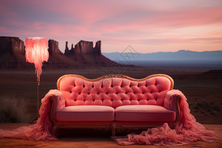 舒适的粉色沙发图片