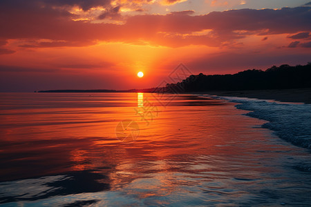 海上美丽的夕阳图片