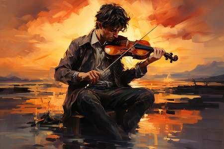 拉小提琴的音乐家图片