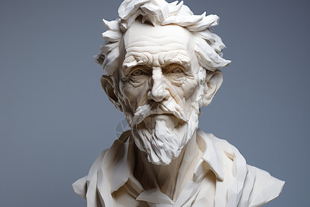 3D老人雕像背景图片