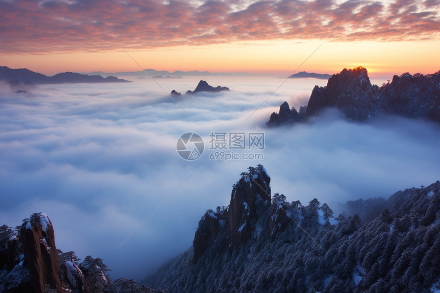 黄山的云海景观图片