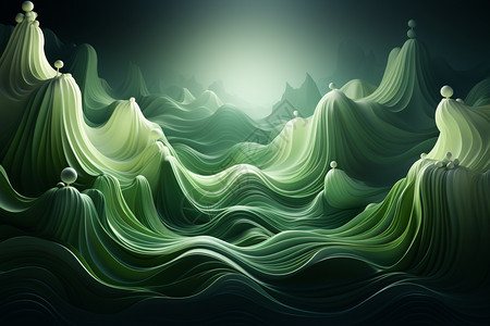 绿色波浪壁纸背景图片