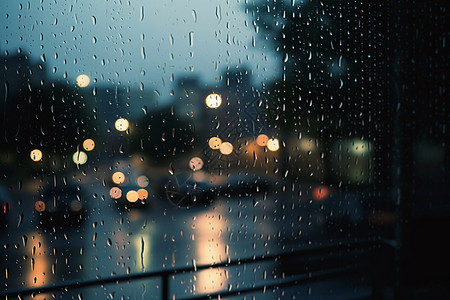 雨水夜晚下雨的街道背景