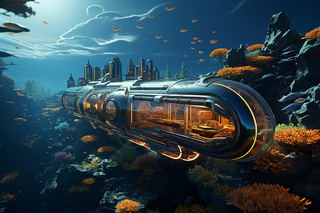 一艘现代化的潜水艇图片