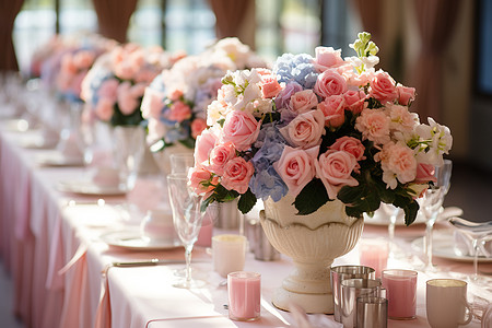 宴会花束花卉装饰品组合高清图片