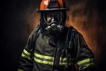 穿着防护服的消防战士图片