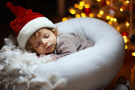 圣诞节睡梦中的宝贝图片