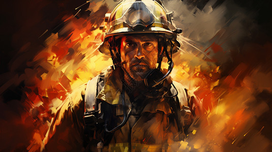 英勇的消防员背景图片